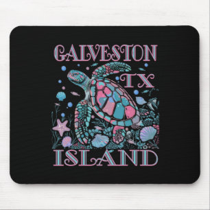 Galveston Island Tx Turtle Lover Colorful Beach So Mouse Mat