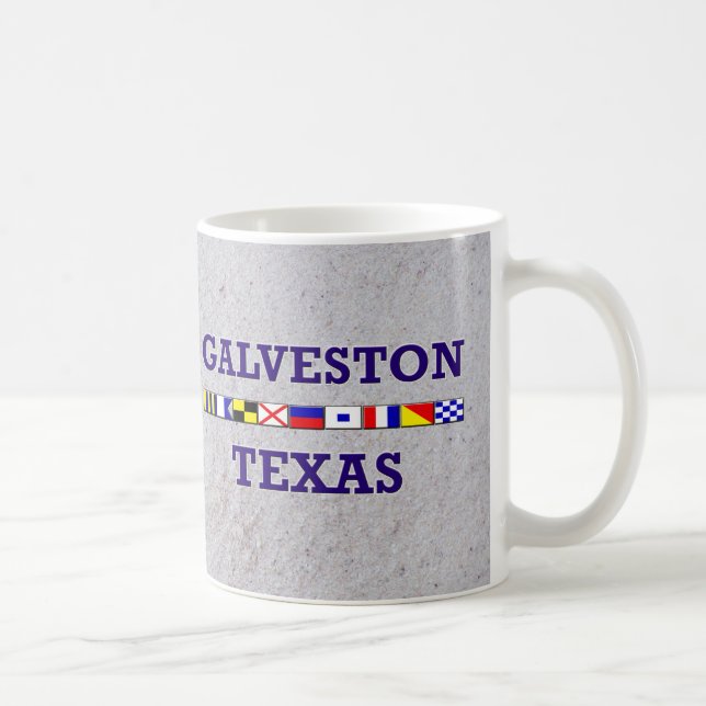 Galveston Nautical Flag - Sand Mug (Right)