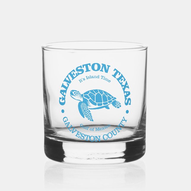 Galveston (sea turtle) whiskey glass (Front)