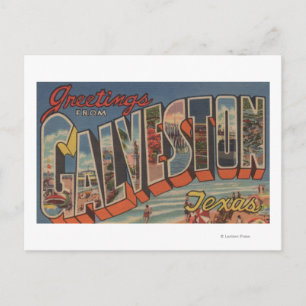 Galveston, Texas - Large Letter Scenes Postcard
