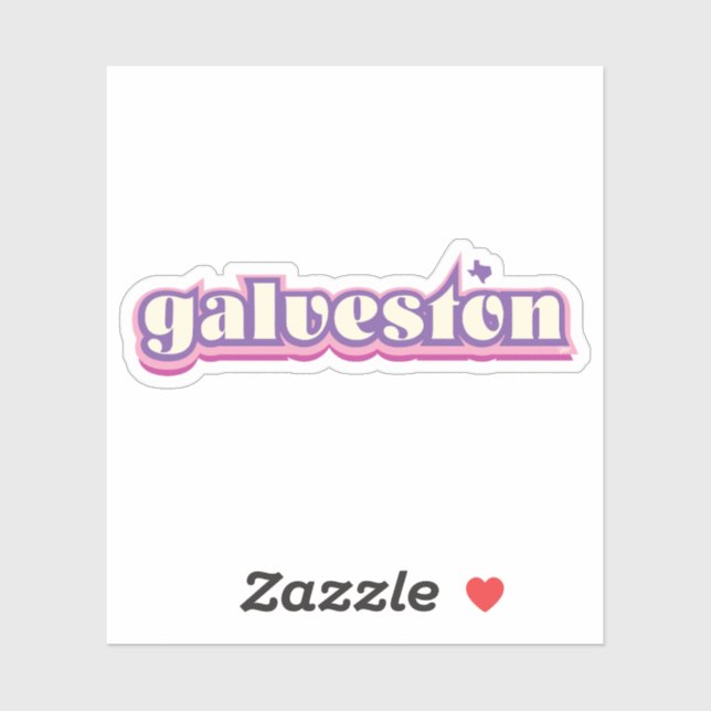 Galveston, Texas - retro, purple, pink (Sheet)