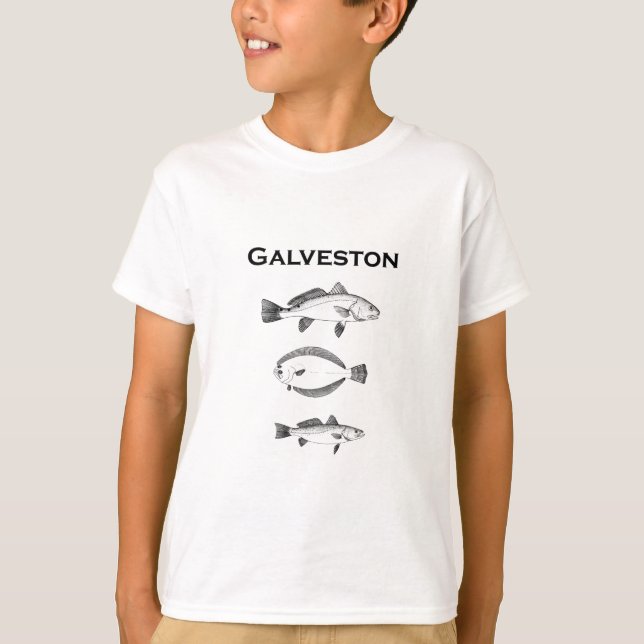 Galveston Texas Saltwater Fishing Logo T-Shirt (Front)
