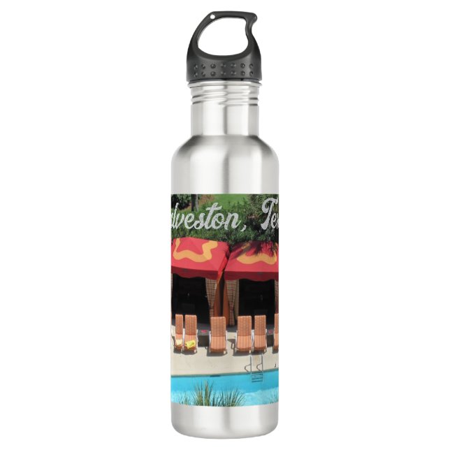 Galveston, Texas - San Luis Hotel Sundeck -  710 Ml Water Bottle (Front)