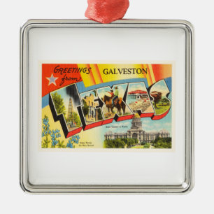 Galveston Texas TX Old Vintage Travel Souvenir Metal Tree Decoration