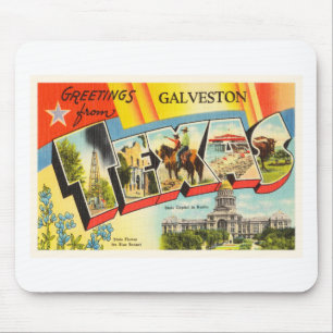 Galveston Texas TX Old Vintage Travel Souvenir Mouse Mat