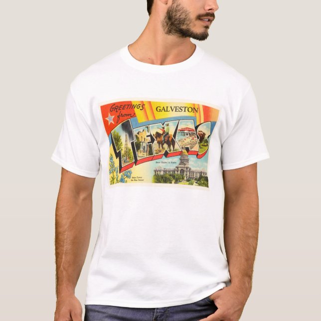 Galveston Texas TX Old Vintage Travel Souvenir T-Shirt (Front)