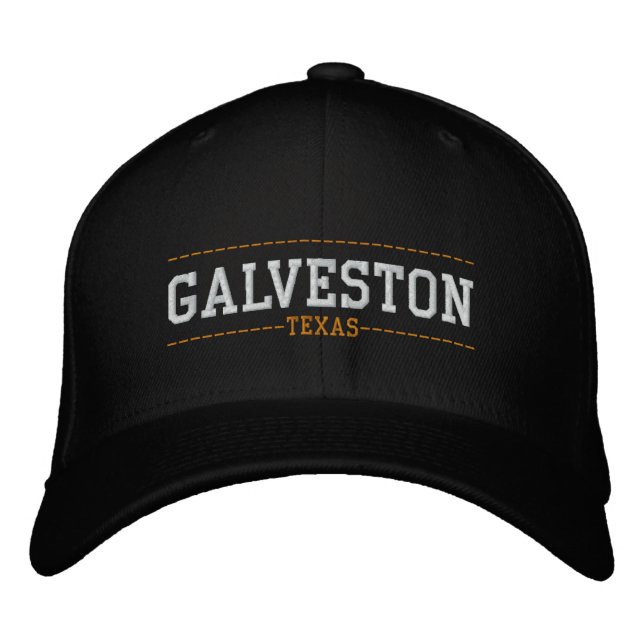 Galveston Texas USA Embroidered Hats (Front)