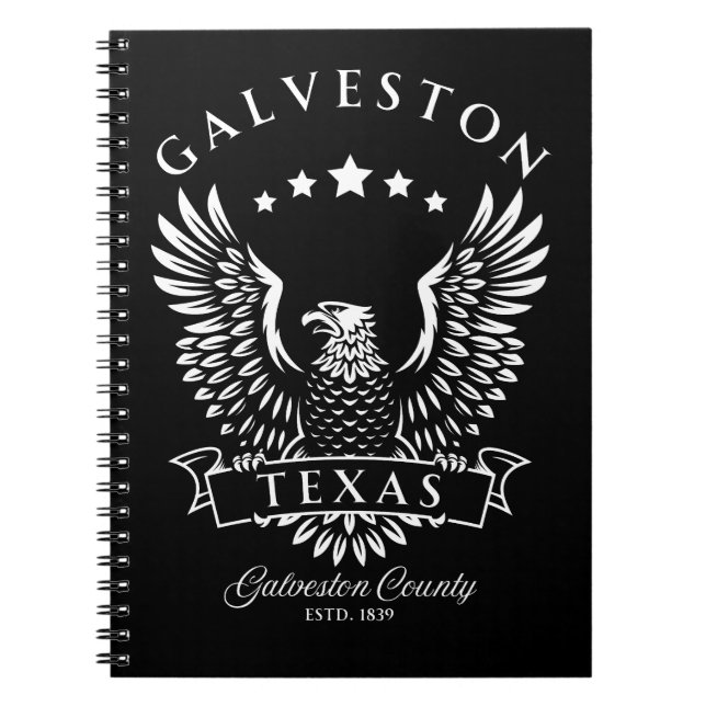 Galveston Texas Vintage Eagle Notebook (Front)