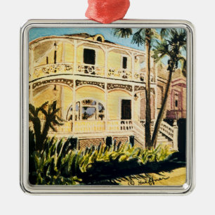Galveston Watercolor, 1899 Conness-Arnold House Metal Tree Decoration