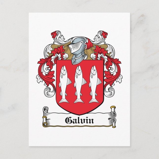 Galvin Family Crest Postcard (Front)
