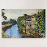 Galway City Ireland Scenic Canal View Jigsaw Puzzle<br><div class="desc">Lovely scenic view of buildings along a canal in beautiful Galway City,  Ireland. In the distance you can see a bridge crossing the canal,  from an original oil painting by Daniel Fishback.</div>