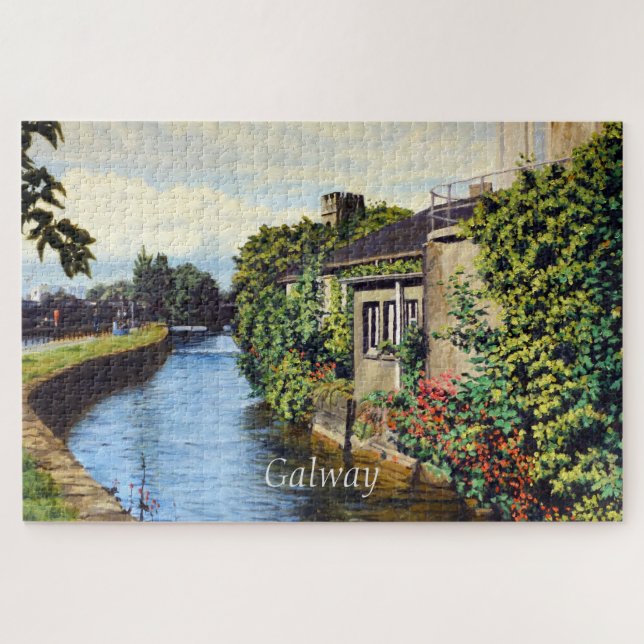 Galway City Ireland Scenic Canal View Jigsaw Puzzle (Horizontal)