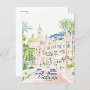 Galway Ireland Gouache Paint Illustration Travel Postcard