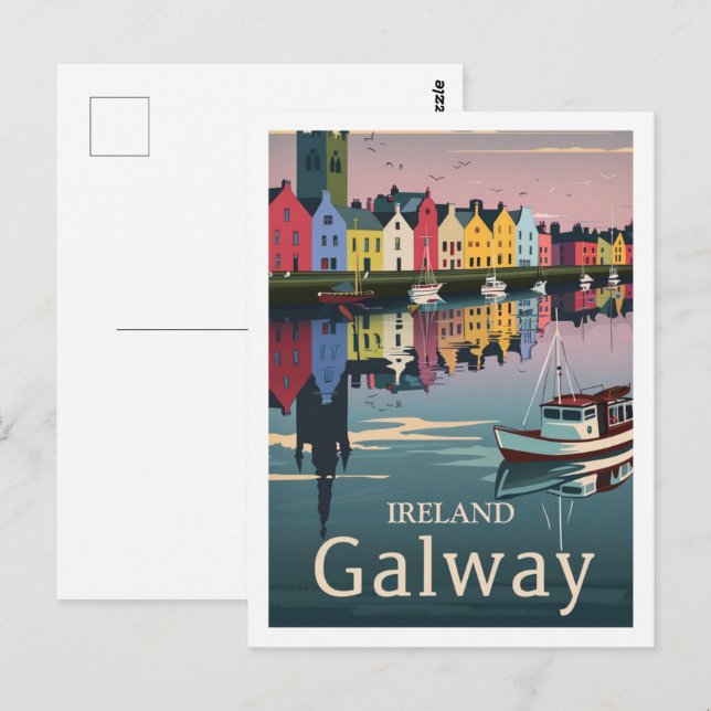 Galway Ireland Vintage Famous Travel Place Postcard (Front/Back)