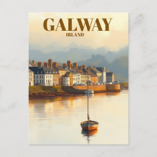 Galway Ireland Vintage Famous Travel Place Postcard