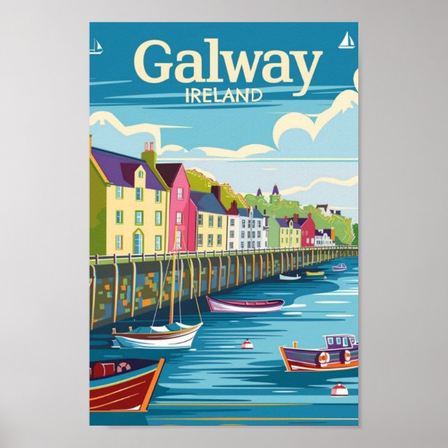 Galway Ireland Vintage Famous Travel Place Poster (Front)