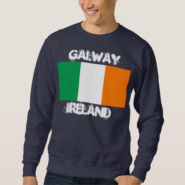 Galway, Ireland with Irish flag Sweatshirt (Front)