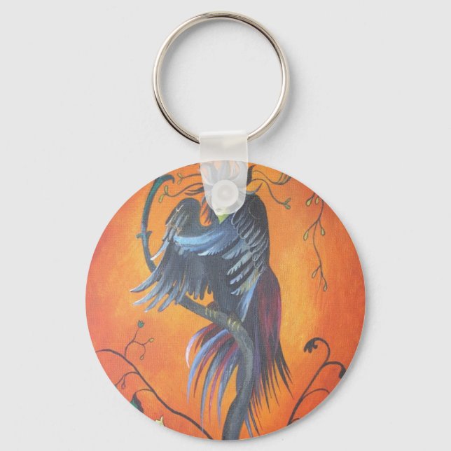 Gamaun The Prophetic Bird With Ruffled Feathers Key Ring (Front)