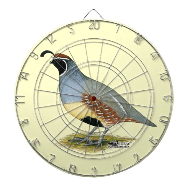 Gambel's Desert Quail Dartboard (Front)