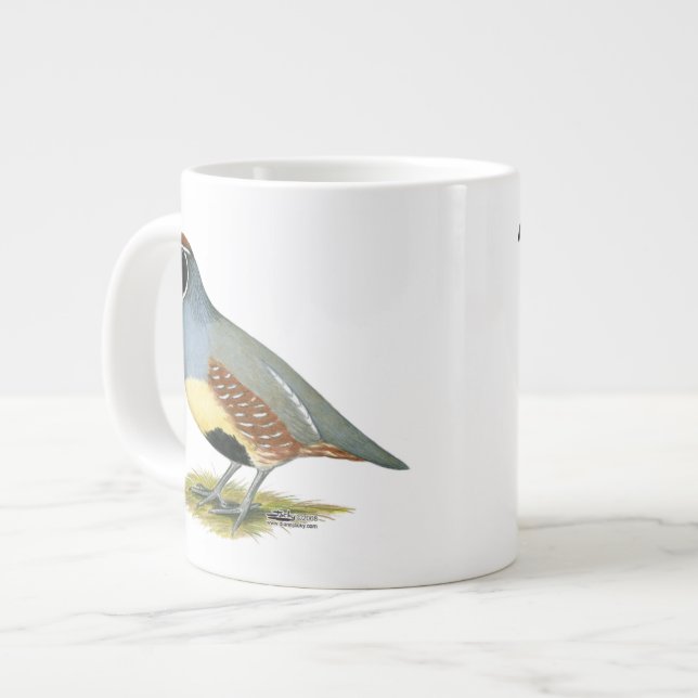 Gambel's Desert Quail Large Coffee Mug (Front Left)