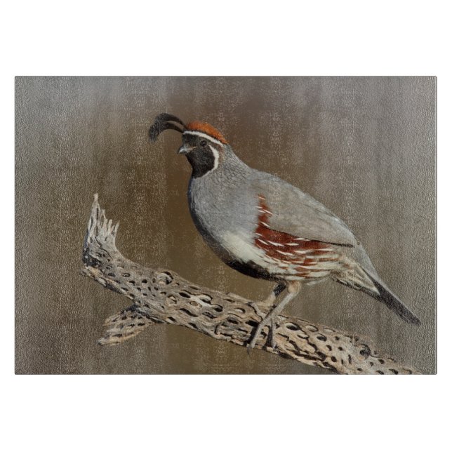 Gambel's Quail Cutting Board (Front)