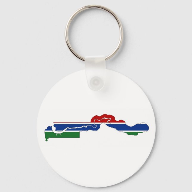 gambia country flag map shape silhouette key ring (Front)