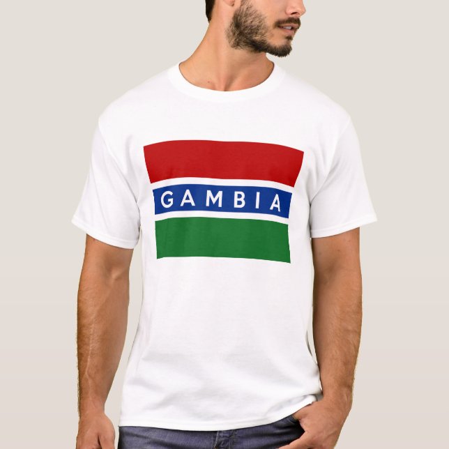 gambia country flag symbol name text T-Shirt (Front)