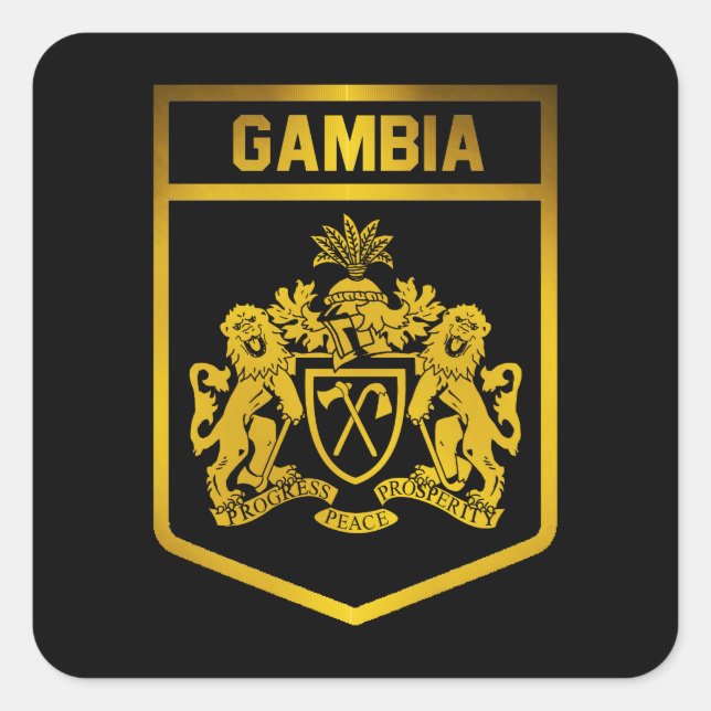 Gambia Emblem Square Sticker (Front)