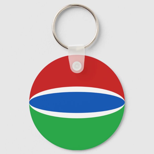 Gambia Fisheye Flag Keychain (Front)