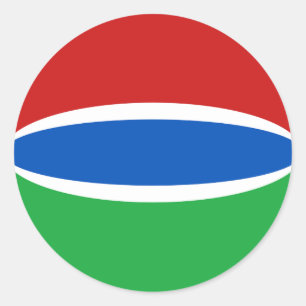 Gambia Fisheye Flag Sticker