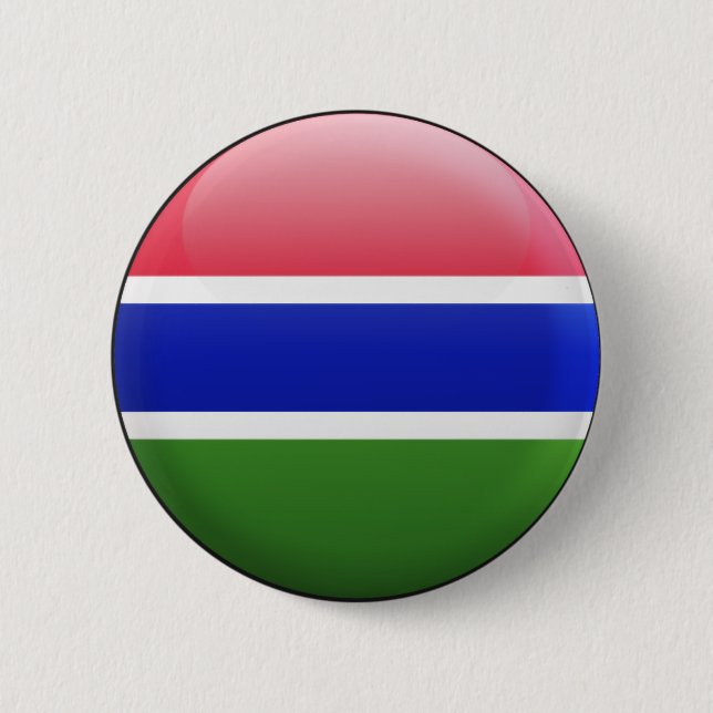 Gambia Flag 6 Cm Round Badge (Front)