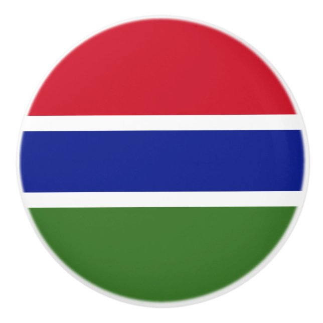 Gambia Flag Ceramic Knob (Front)