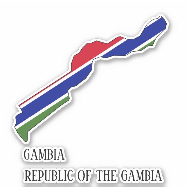 Gambia Flag Charming Patriotic Map (Front)