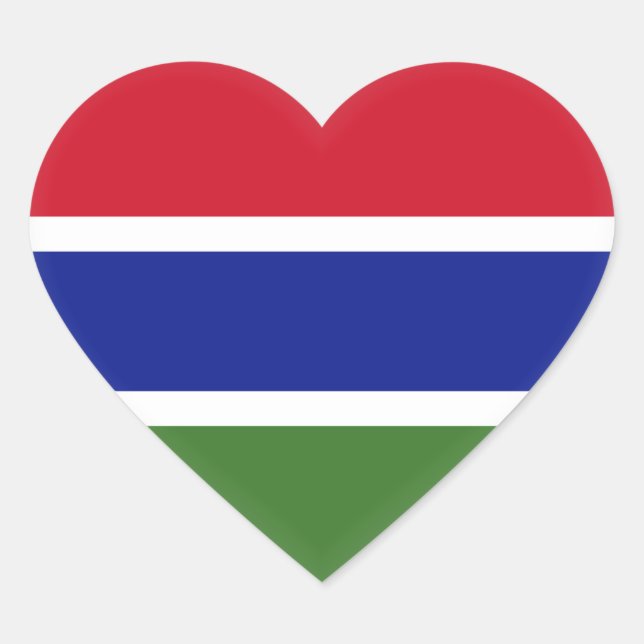 Gambia Flag Heart Sticker (Front)