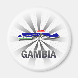 Gambia Flag Map 2.0 Magnet