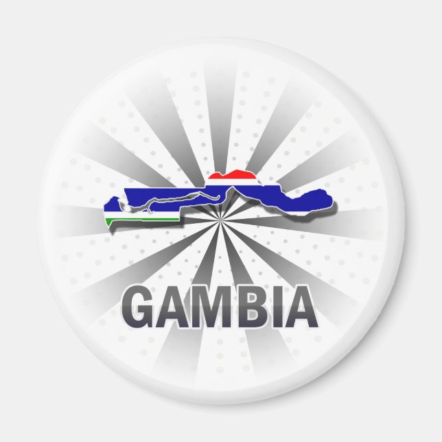 Gambia Flag Map 2.0 Magnet (Front)
