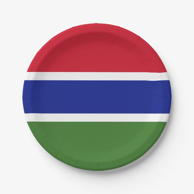 Gambia Flag Paper Plate (Front)
