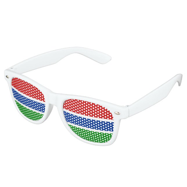 Gambia Flag Retro Sunglasses (Angled)