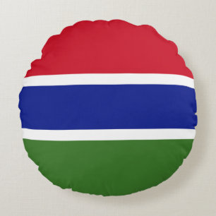 Gambia Flag Round Cushion