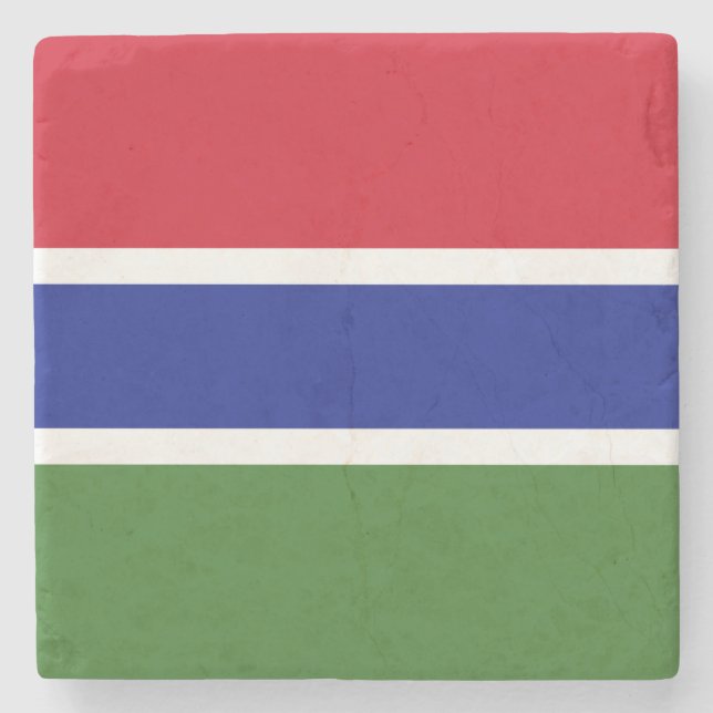 Gambia Flag Stone Coaster (Front)