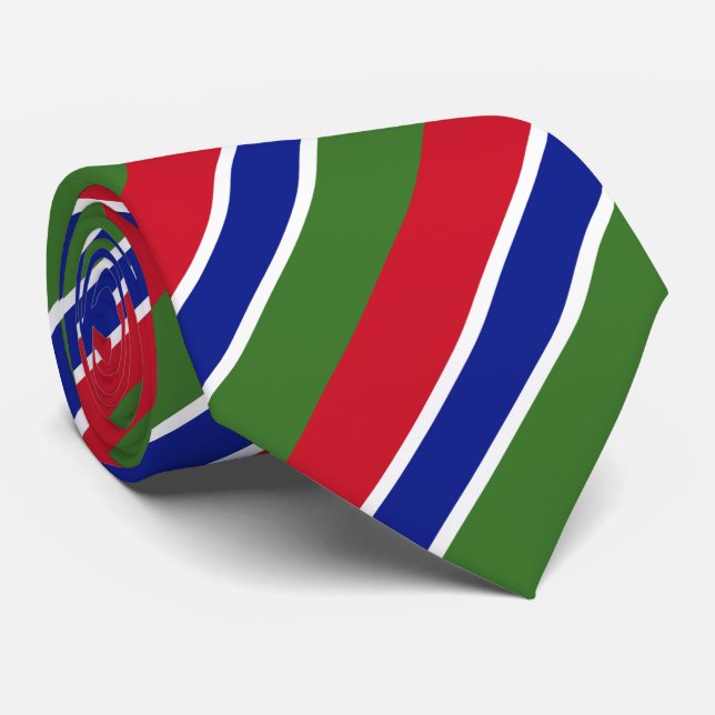 Gambia Flag Tie (Rolled)