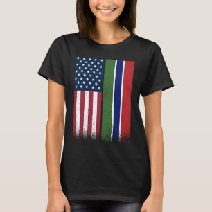 Gambia Gambian American Flags Proud USA Gambia T-Shirt