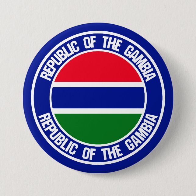 Gambia Round Emblem 7.5 Cm Round Badge (Front)