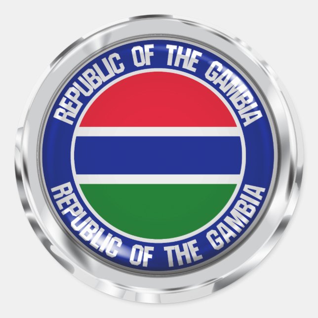 Gambia Round Emblem Classic Round Sticker (Front)