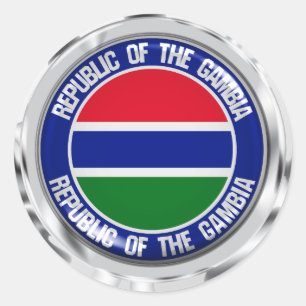 Gambia Round Emblem Classic Round Sticker