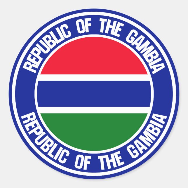 Gambia Round Emblem Classic Round Sticker (Front)
