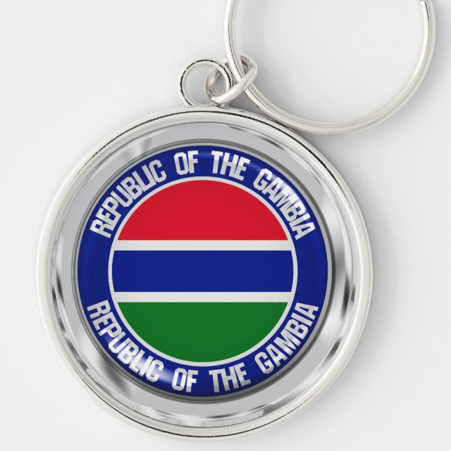 Gambia Round Emblem Key Ring (Front)