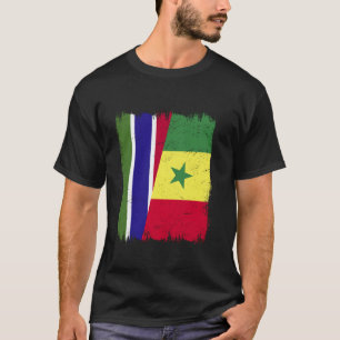 Gambia Senegal Half Flag Gambian Senegalese Herita T-Shirt