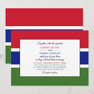 Gambian Flag, Flag of The Gambia Wedding Invitation