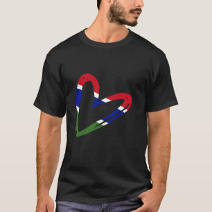 Gambian Flag Gambia Heart Gambian Pride Gambian Ro T-Shirt